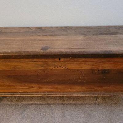 Lot 80: Vintage Wood Storage Trunk 