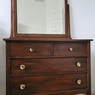 Lot 86: Antique Dresser w/ Mirror Made for THE FAIR Chicago