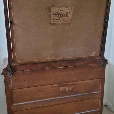 Lot 86: Antique Dresser w/ Mirror Made for THE FAIR Chicago