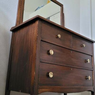 Lot 86: Antique Dresser w/ Mirror Made for THE FAIR Chicago