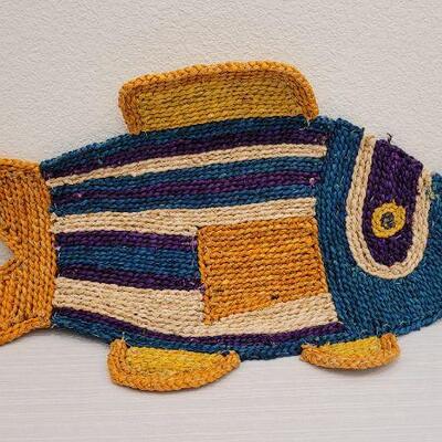 Lot 87: Vintage Woven Fish Floor Mat
