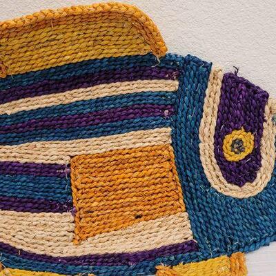 Lot 87: Vintage Woven Fish Floor Mat