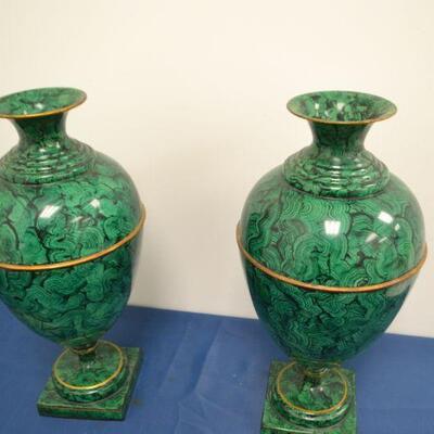 LOT 150 TWO.  MAITLAND-SMITH LTD.  LARGE GREEN METAL VASES  19