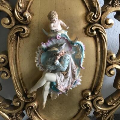 Set of 3 Italian-style Rococo Gold Gilt Victorian Romance 3D Wall Art Plaques/ Sconces YD#022-0012