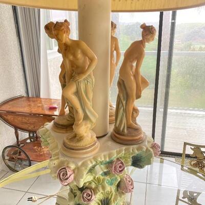 Victorian Art Nouveau Nude Women Table Lamp YD#022-0022