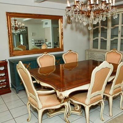 French Provincial Dining Room Table and Chairs by Kargus YD#022-0030