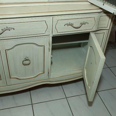 French Provincial Mid Century Hutch Buffet China Cabinet YD#022-0031