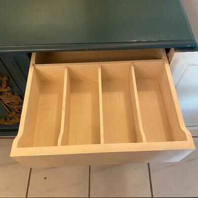 Green and Gold Painted Sideboard Buffet Cabinet YD#022-0032