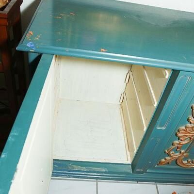 Green and Gold Painted Sideboard Buffet Cabinet YD#022-0032