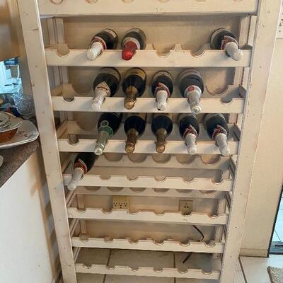 White Painted Wood Wine Rack **Alcohol Not Included** YD#022-0038
