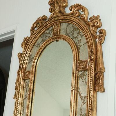 Gold Gilt Wall Mirror with Marble Top Bench YD#022-0041