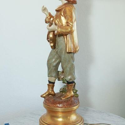 Vintage Gold Moreau Marbro Lamp Co Figural Boy and Girl Pair YD#022-0042