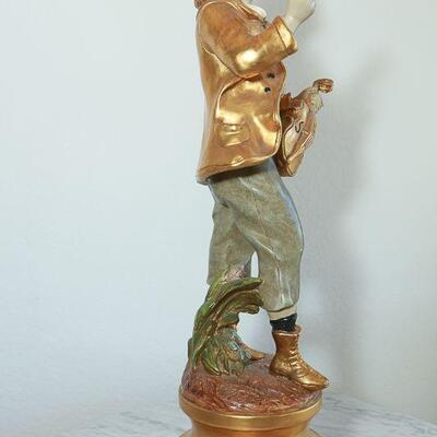 Vintage Gold Moreau Marbro Lamp Co Figural Boy and Girl Pair YD#022-0042