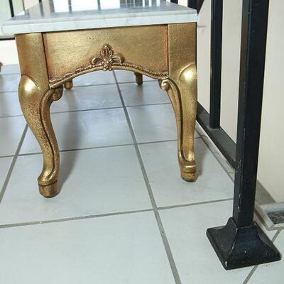Pair of Matching Marble Top Gold Gilt Benches YD#022-0045