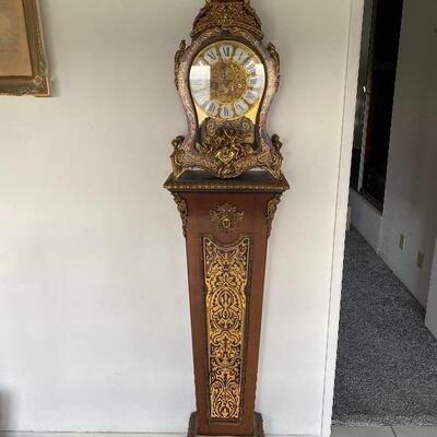 Ornate FHS Franz Hermle & Sons Germany Clock with Pedestal Base YD#022-0048