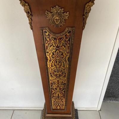 Ornate FHS Franz Hermle & Sons Germany Clock with Pedestal Base YD#022-0048