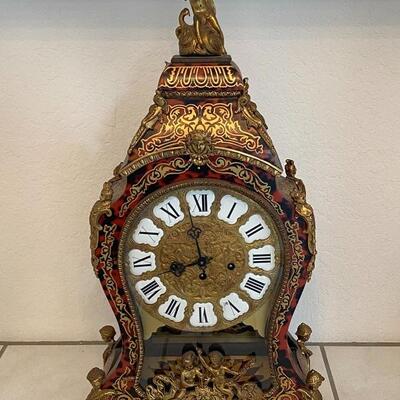Ornate FHS Franz Hermle & Sons Germany Clock with Pedestal Base YD#022-0048