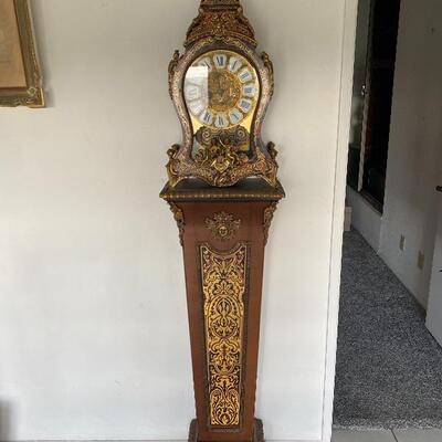 Ornate FHS Franz Hermle & Sons Germany Clock with Pedestal Base YD#022-0048
