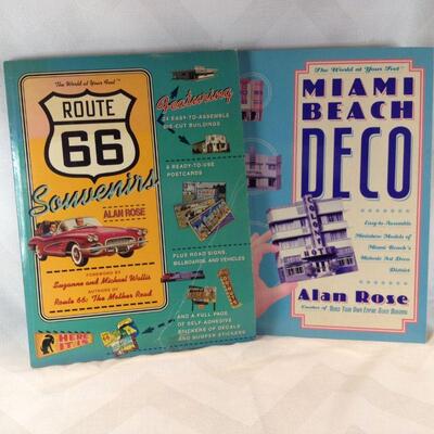 Die Cut Punch Outs of Route 66 & Maimi Beach Deco