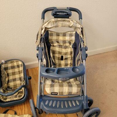 Lot 111: Graco DOLL Crib, Car Seat, Diaper Tote Bag and a Stroller 