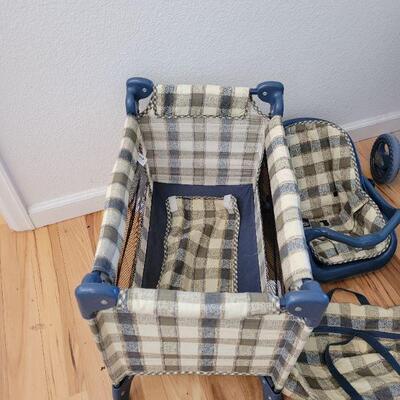 Lot 111: Graco DOLL Crib, Car Seat, Diaper Tote Bag and a Stroller 