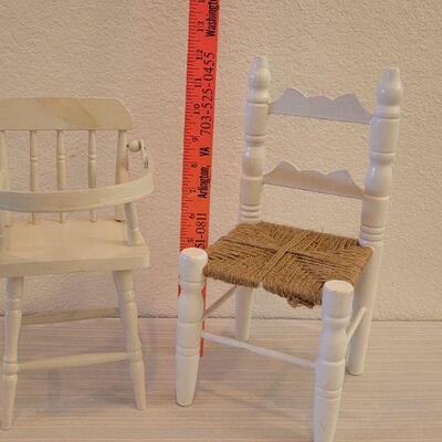 Lot 113: Vintage Doll Chair and Highchair 