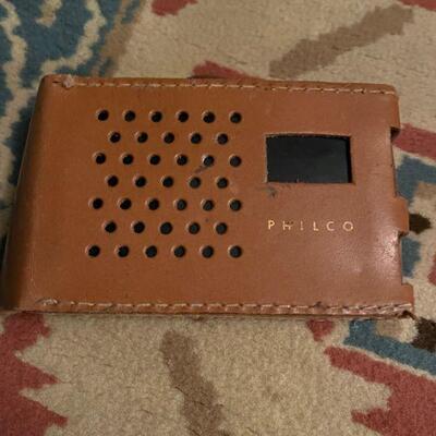 Philco transister in leather case