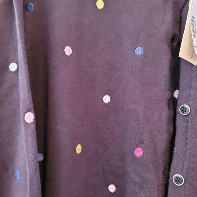 Lot 139: New CJ Banks Button Up Multicolored Polk a DotSweater 