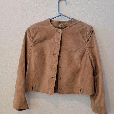 Lot 146: New Light Brown Short Suede Jacket 
