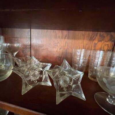 Lot 31DR. Assorted glassware, vintage and contemporary--$45