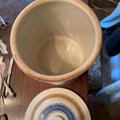 Lot 33DR. Vintage crock pot and lid--$85