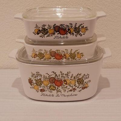 Lot 158: (3) Vintage Spice of Life Corning Ware Set