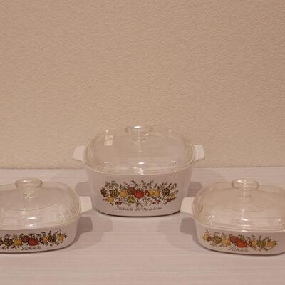 Lot 158: (3) Vintage Spice of Life Corning Ware Set