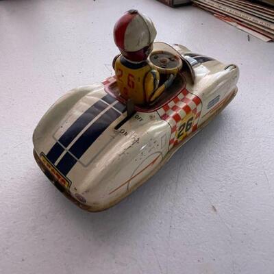 Japanese tin litho battery operated race car