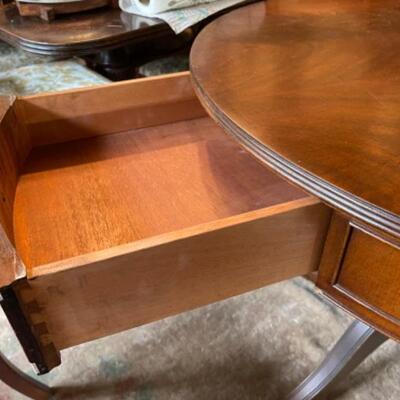 Lot 36DR. Round mahogany table (36 inches in diameter)---$150