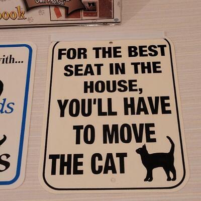 Lot 169: (2) Cat Signs and a Cat Memorybook