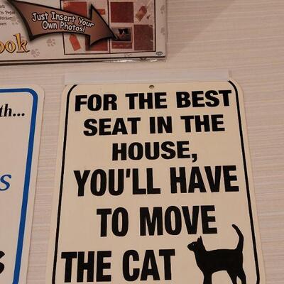 Lot 169: (2) Cat Signs and a Cat Memorybook