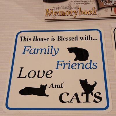 Lot 169: (2) Cat Signs and a Cat Memorybook