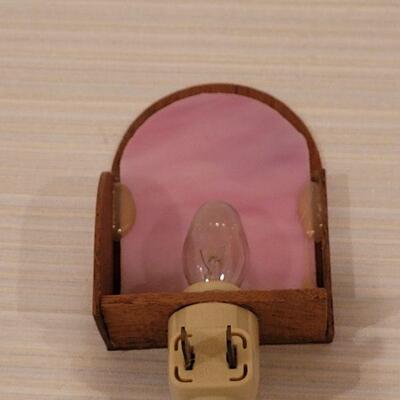 Lot 175: Wood Photo Frame and Wood and Marble Glass Night Light