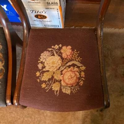 Lot 43DR. Three occasional chairs, one needlepoint--$60