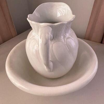 Ironstone water pitcher & bowl