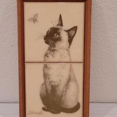Lot 187: Mid Century Modern Siamese Tile Art