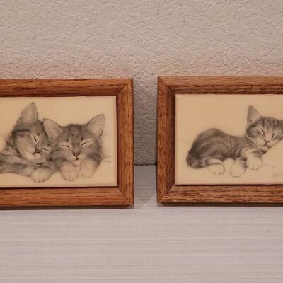 Lot 188: (2) Kitty Tile Art