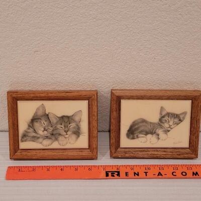 Lot 188: (2) Kitty Tile Art