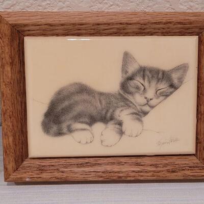 Lot 188: (2) Kitty Tile Art