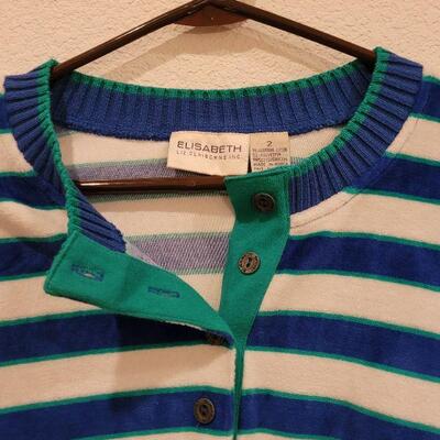 Lot 197: Liz Claiborne Blue Striped Velour Shirt and Pants