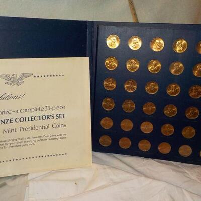 " 35- piece Solid Bronze Collector ' "Set of Franklin Mint President Coins".