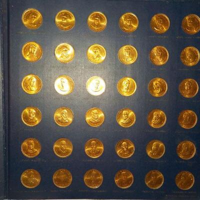 " 35- piece Solid Bronze Collector ' "Set of Franklin Mint President Coins".