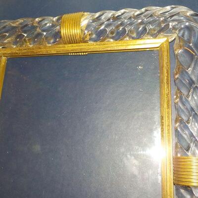 " Vintage solid Twisted Glass Table top Make up and jewelry Plate",