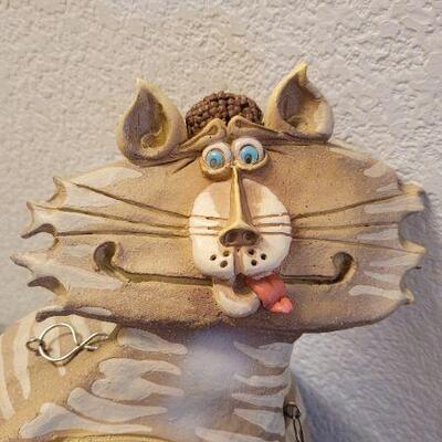 Lot 208: 12" Tall DESIGN IMPRESSIONS Patio Outdoor Art Cat Themed Bird Nest